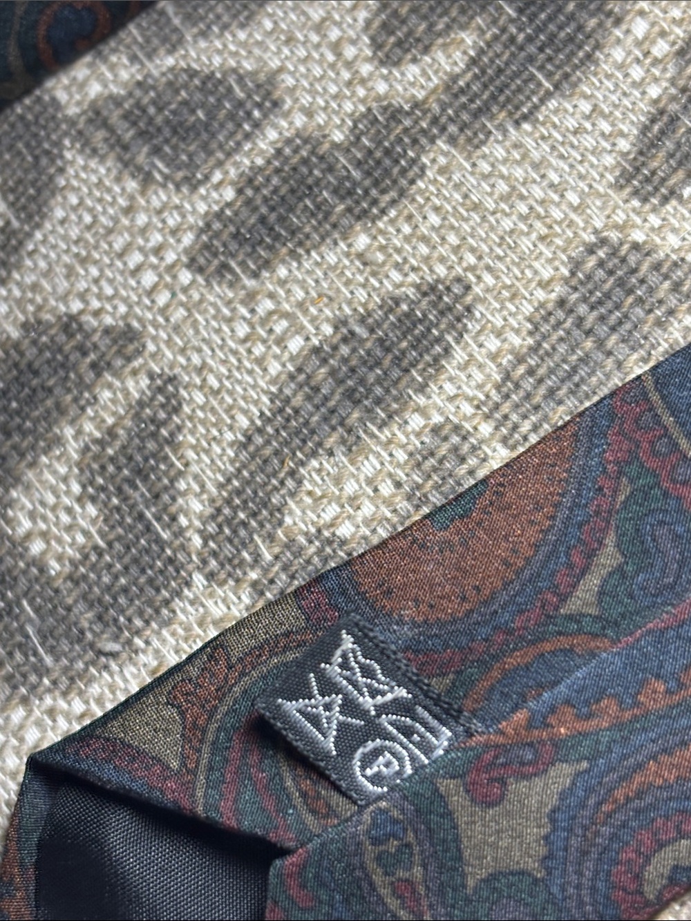 Anthony Mouley tie dark colored muted paisley thin modern stylish neck tie - Picture 6 of 10